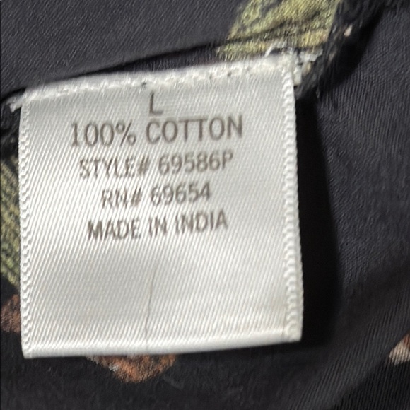 Black Cactus Print, Cotton, Off-Shoulder Top, 3/4 Sleeve, Like New, Large - Picture 10 of 10